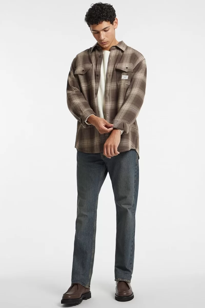 Guess jeans Gj Ls Reg Pockets Shırt Erkek Kahverengi Gömlek M4BH64WGMH1-L10X