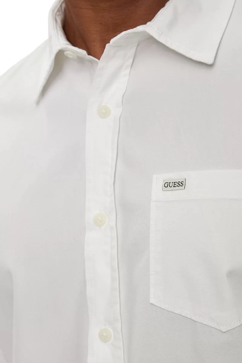 Guess jeans Gj Ls Slım Pocket Shırt Erkek Beyaz Gömlek M4YH35WGCF1-G011