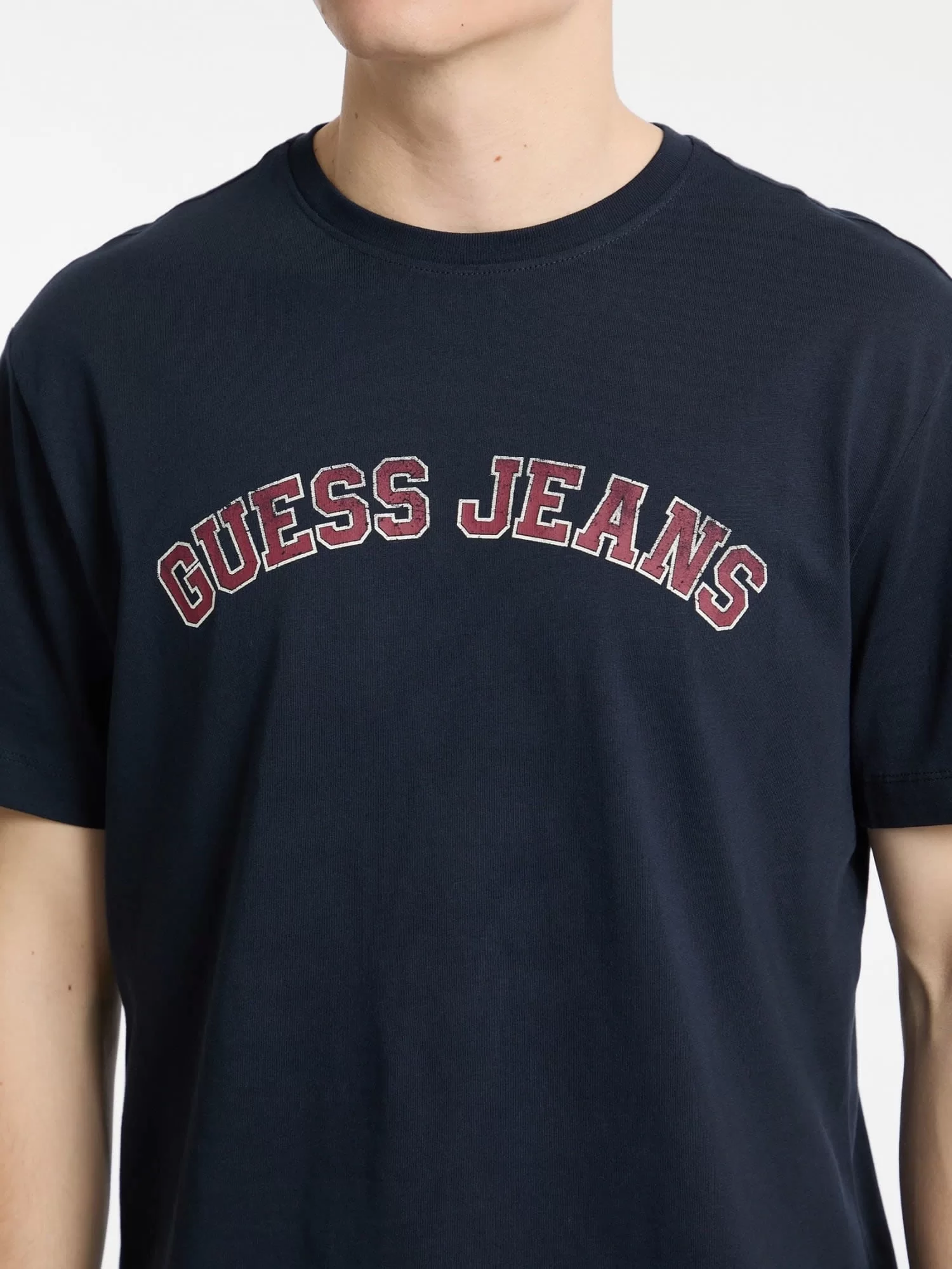 Guess Jeans GJ SS CN REG COLLEGIATE TEE Erkek Lacivert T-shirt M5RI75K8FQ4-A71W