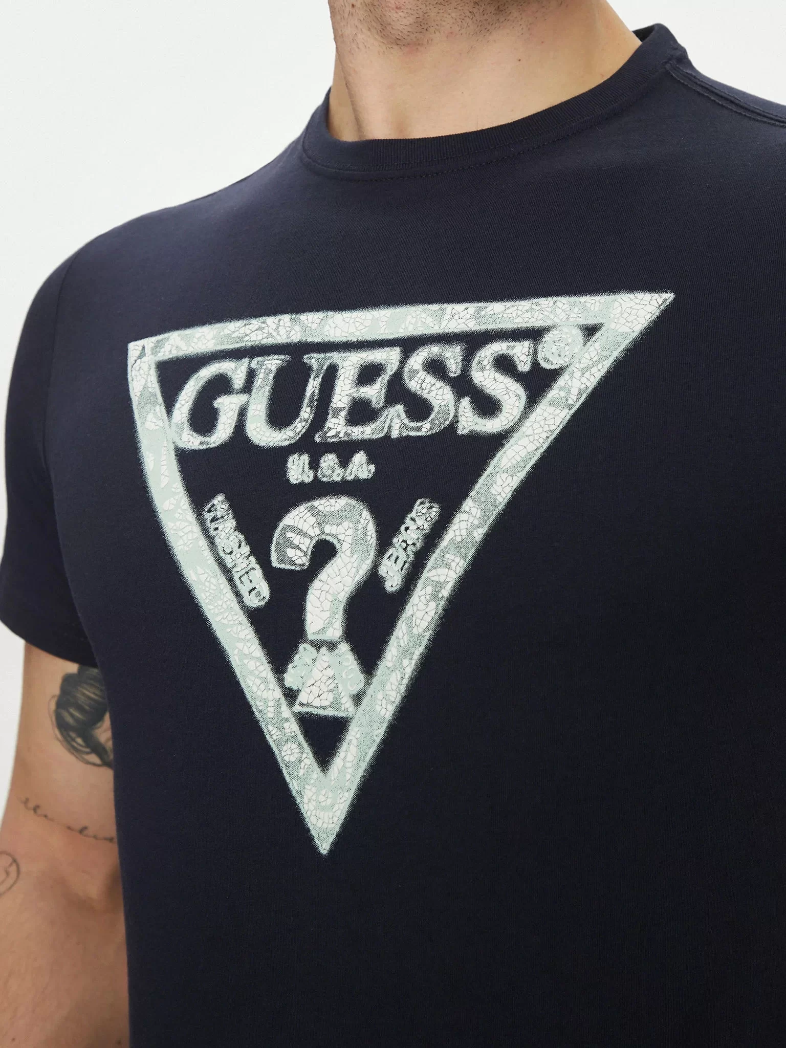Guess Ss Cn Trıangle Tee Erkek Lacivert T-Shirt M5GI06I3Z14-G7V2