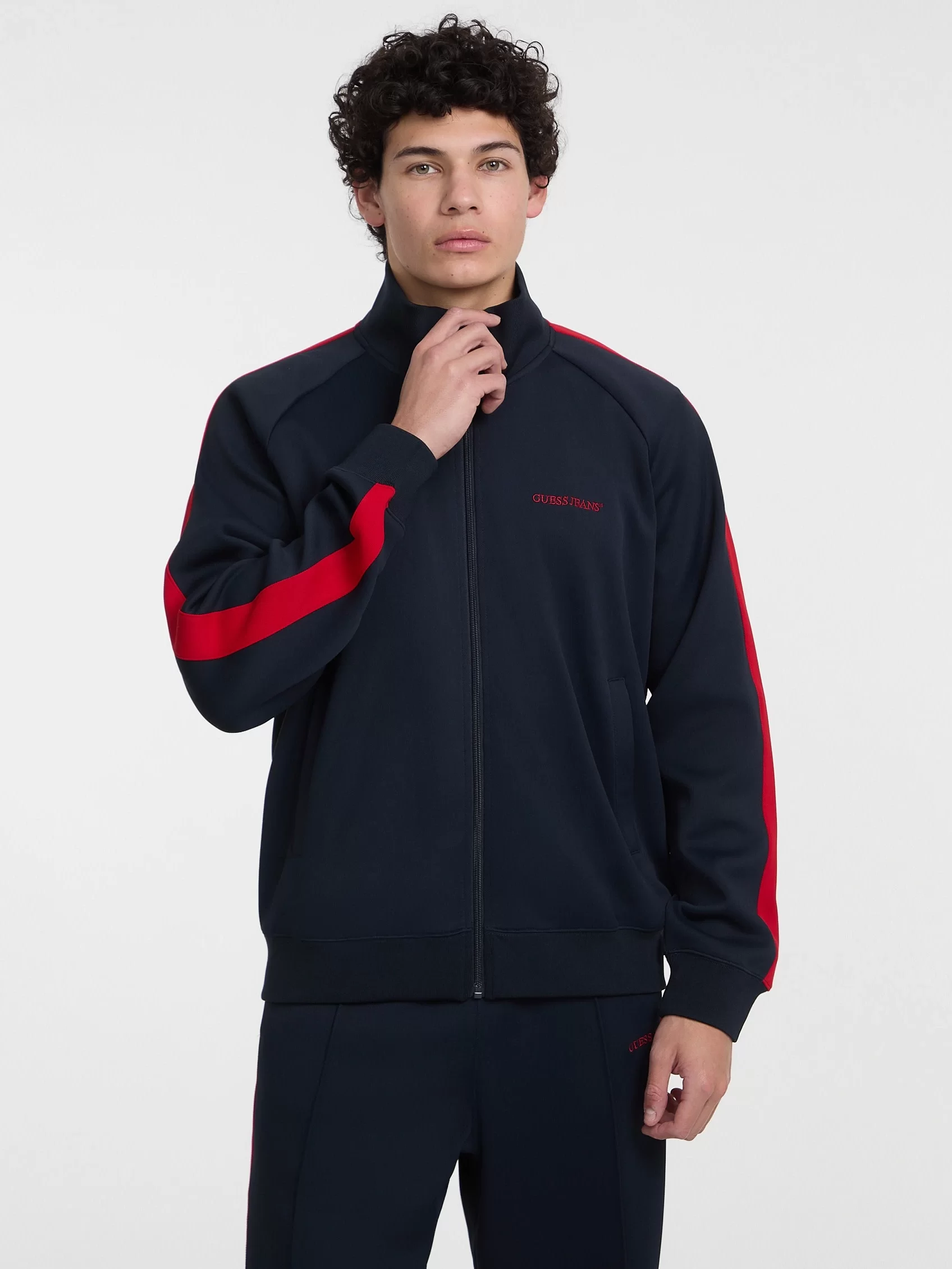 Guess Jeans GJ TRICOT TRACK JACKET Erkek Lacivert Eşofman Üstü M5GQ29KB212-A71W