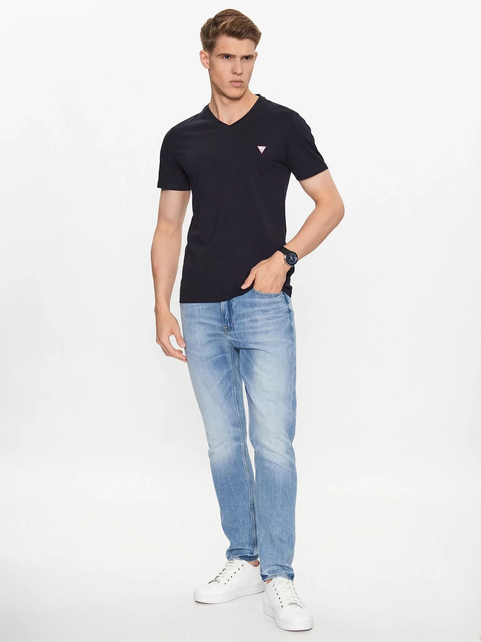 Guess VN SS CORE TEE Erkek Lacivert T-shirt M2YI37I3Z14-G7V2