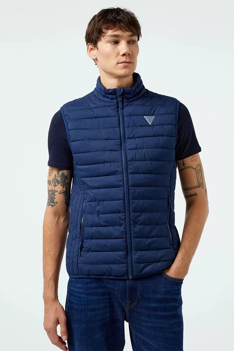 Guess LAUPER PADDED VEST Erkek Lacivert Yelek Z4YL01WGAA0-G7R1