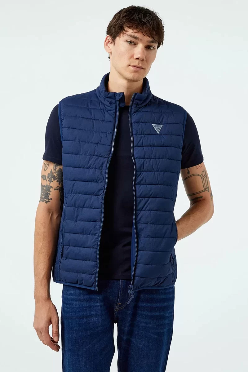 Guess LAUPER PADDED VEST Erkek Lacivert Yelek Z4YL01WGAA0-G7R1