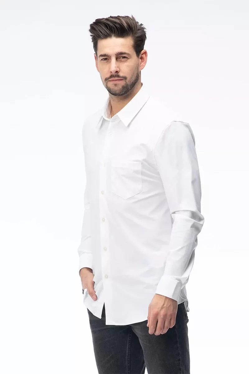 Guess LS SUNSET TECH SHIRT Erkek Beyaz Gömlek M3YH34WFKM0-G011