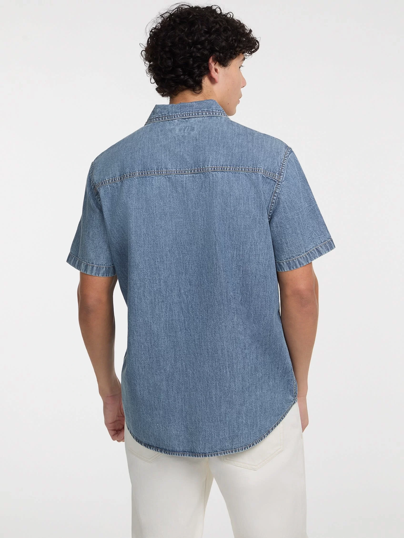 Guess Jeans GJ REGULAR SS DENIM SHIRT Erkek Mavi Gömlek M5GH09D5NY2-GJMW