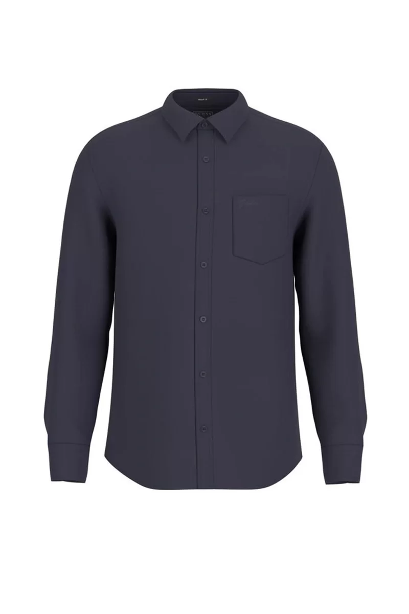 Guess LS NAPA LINEN SHIRT Erkek Mavi Gömlek M5GH73WH3J0-F73J