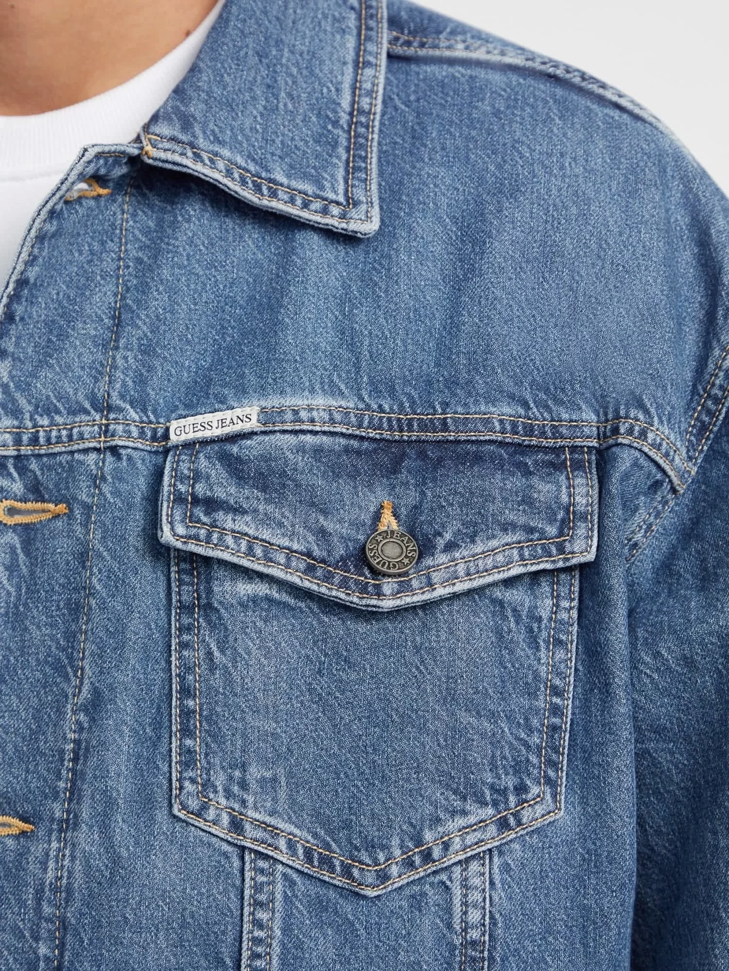 Guess jeans Gj Mens Oversıze Trucker Jacke Erkek Mavi Ceket M4YN38D5DO2-GAM1