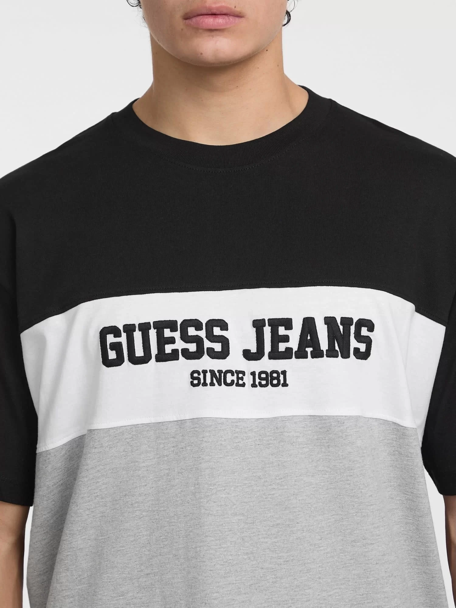 Guess Jeans GJ SS CN OS HORIZONT STRIPE TE Erkek Mavi T-shirt M5GI45K8FQ4-H90Z