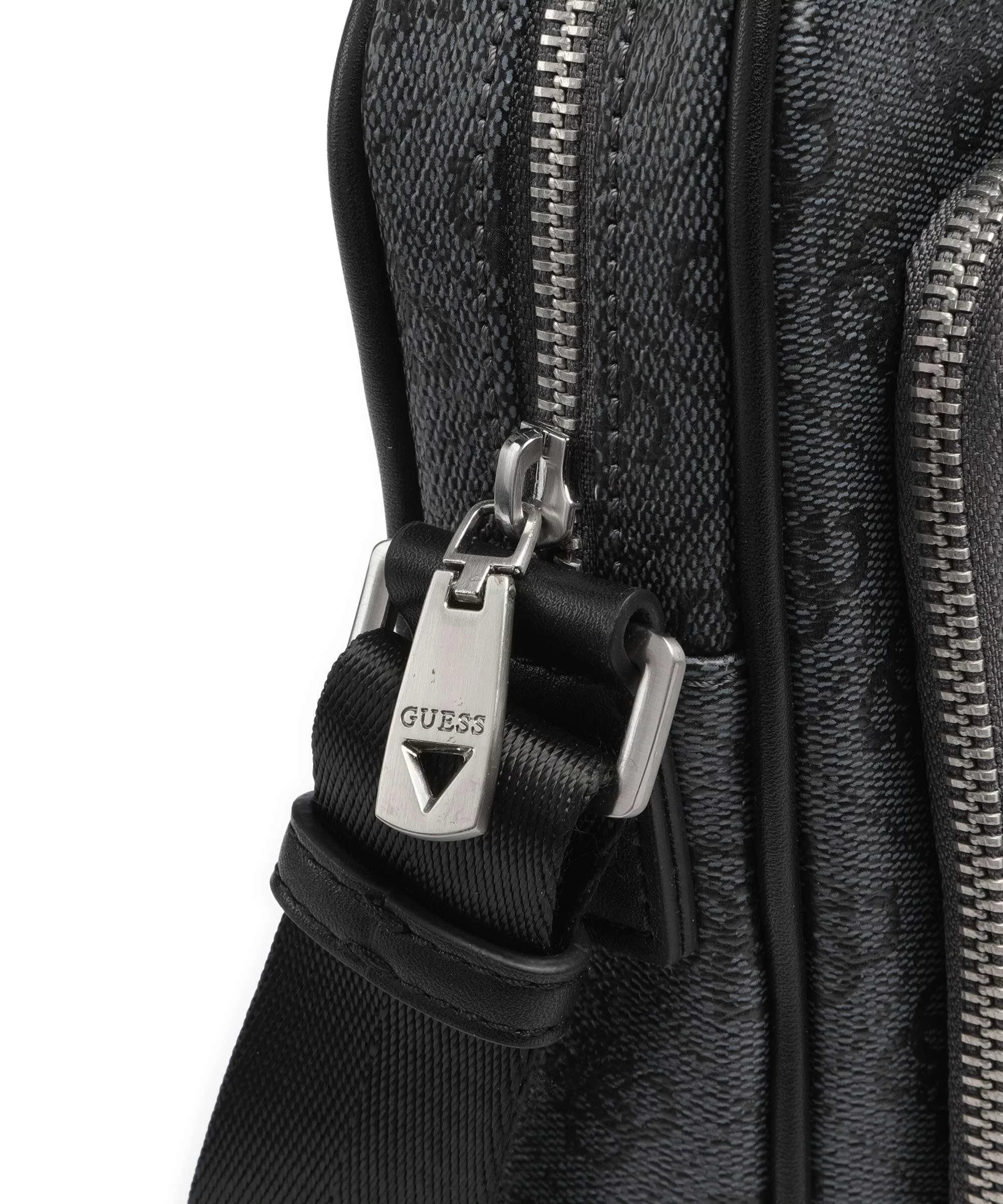 Guess MILANO TOP ZIP XBDY W FRT PCKT Erkek Siyah Omuz Çantası HMMILOP4260-BLA