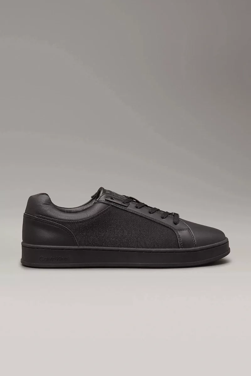 Guess  Erkek  Siyah Deri Logolu Sneaker