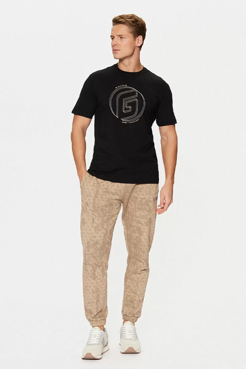 Guess Kefka Cn T-Shırt Erkek Siyah T-Shirt Z5RI01J1314-JBLK