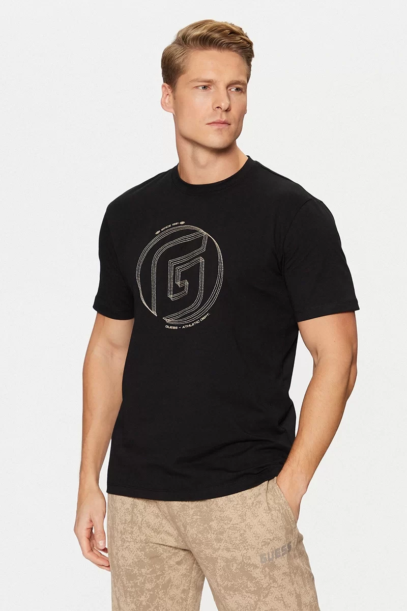 Guess Kefka Cn T-Shırt Erkek Siyah T-Shirt Z5RI01J1314-JBLK