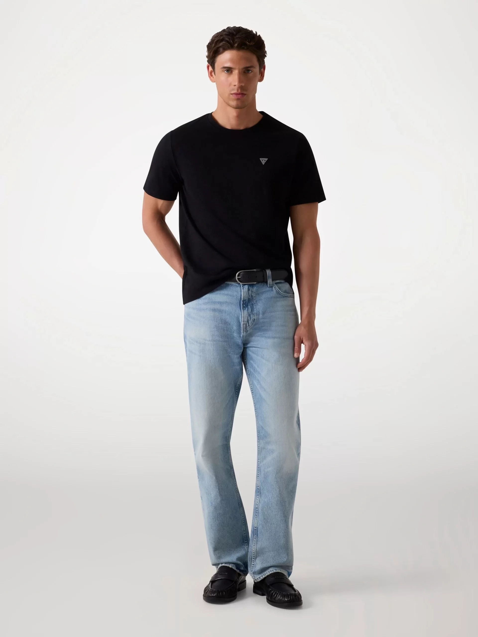 Guess SS CN PATCH TEE Erkek Siyah T-shirt M4YI0AKCCM1-JBLK