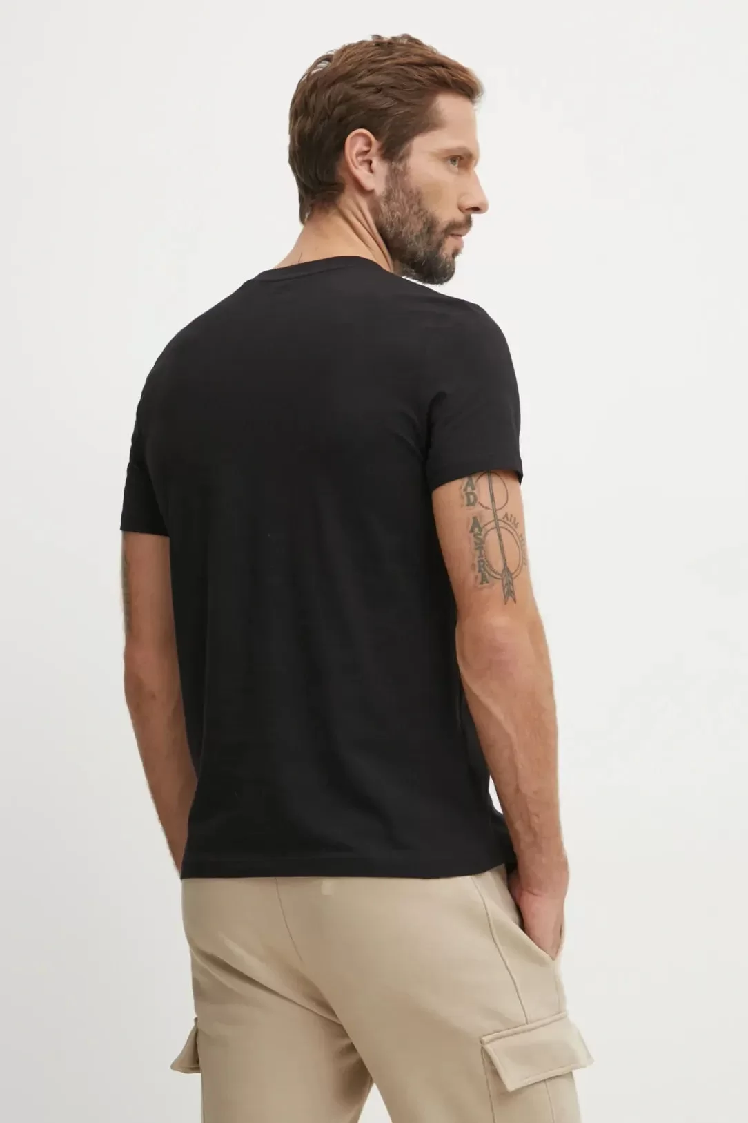 Guess Anser Ss Cn T-Shırt Erkek Siyah T-Shirt Z4BI07J1314-JBLK