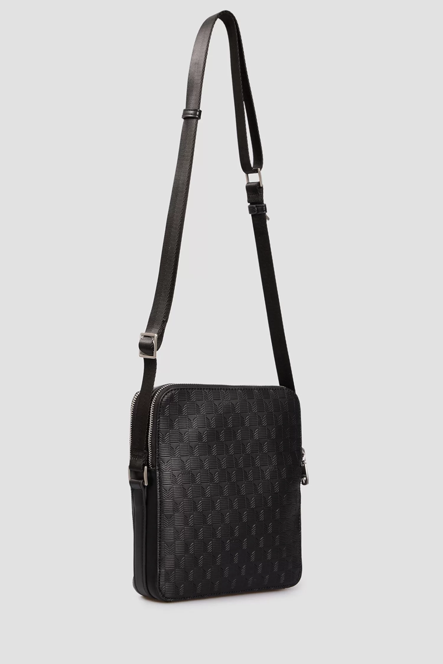 Guess TORINO DBL ZIP XBODY W VTL ZIP Erkek Siyah Omuz Çantası HMTODEP5118-BLA