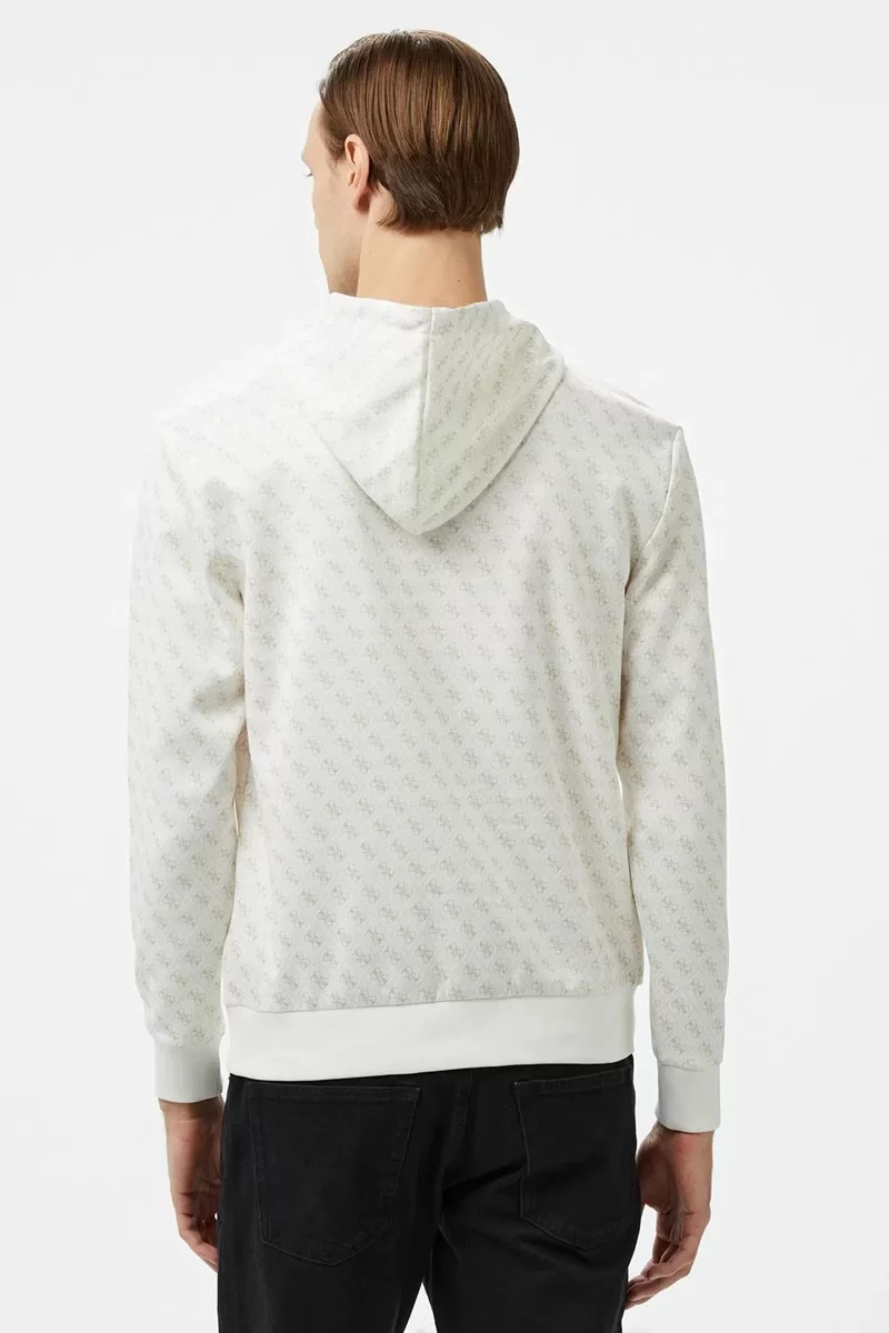 Guess New Korbın Hoodıe Sweatshırt Erkek Beyaz Sweatshirt Z4BQ30FL04Q-P05N