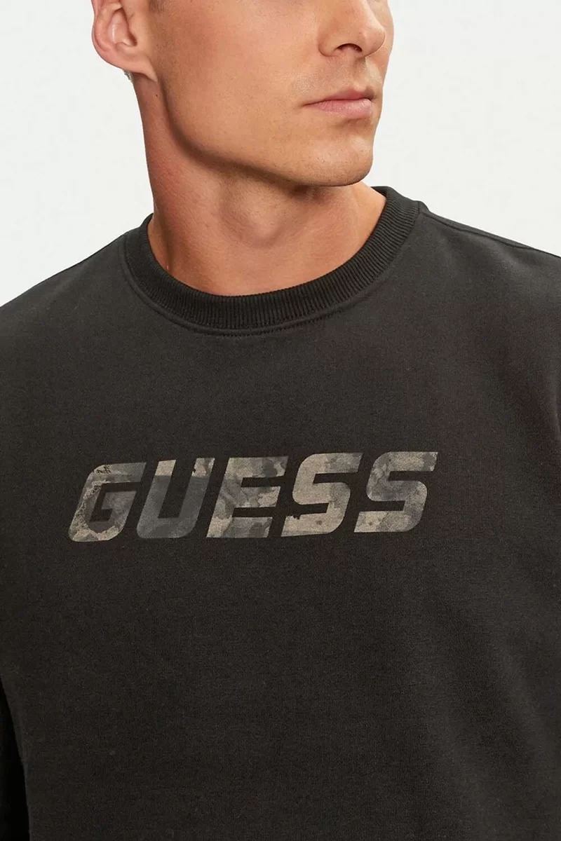 Guess KEID CN SWEATSHIRT Erkek Siyah Sweatshirt Z4BQ18KCEA0-JBLK