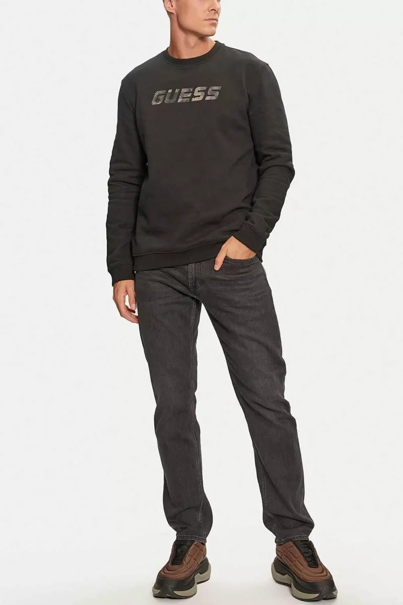Guess KEID CN SWEATSHIRT Erkek Siyah Sweatshirt Z4BQ18KCEA0-JBLK