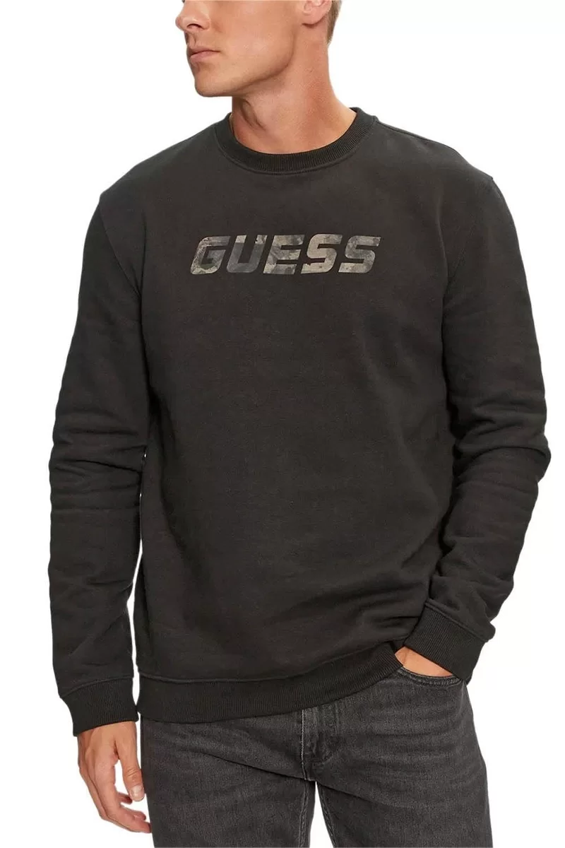 Guess KEID CN SWEATSHIRT Erkek Siyah Sweatshirt Z4BQ18KCEA0-JBLK