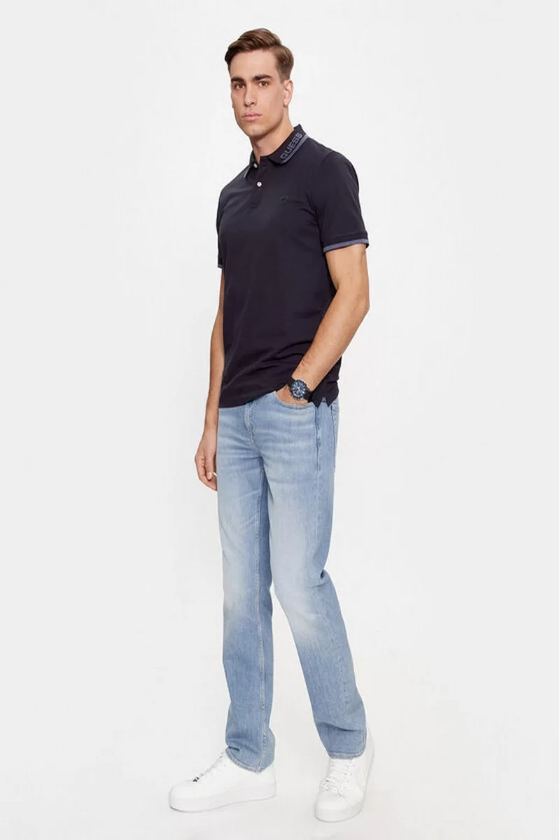 Guess LYLE SS POLO Erkek Lacivert T-shirt M5RP60K7O64-G7V2