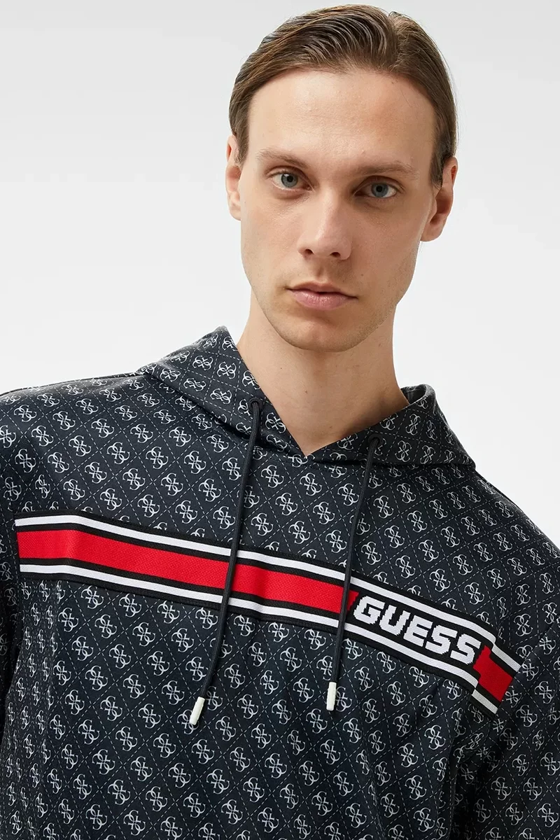 Guess New Korbın Hoodıe Sweatshırt Erkek Siyah Sweatshirt Z4BQ30FL04Q-P9QC