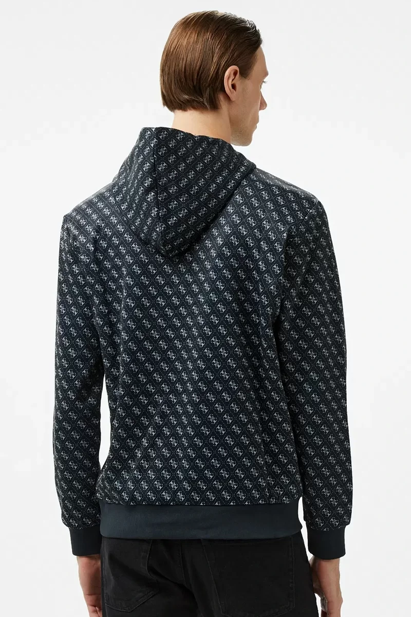 Guess New Korbın Hoodıe Sweatshırt Erkek Siyah Sweatshirt Z4BQ30FL04Q-P9QC