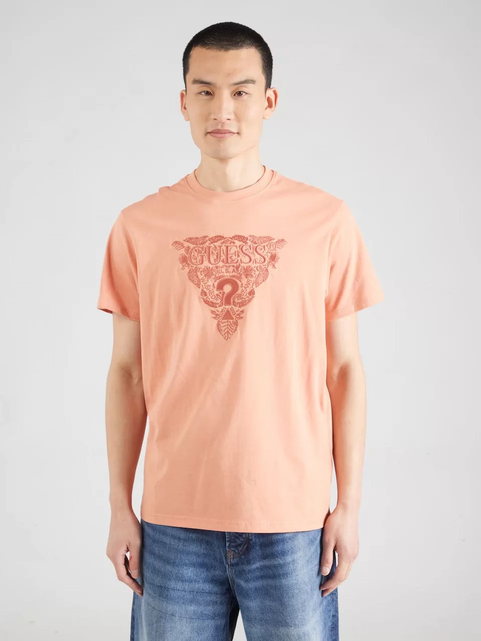 Guess SS CN FLOWER EMBRO TEE Erkek Turuncu T-shirt M5GI16K8FQ4-G3I1