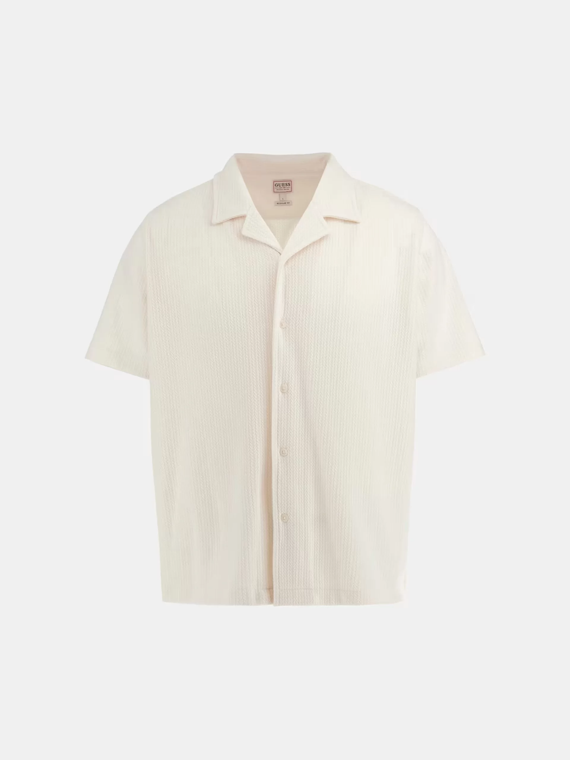 Guess Ss Baron Textured Knıt Shırt Erkek Beyaz T-Shirt M5GP21KCRY0-G047