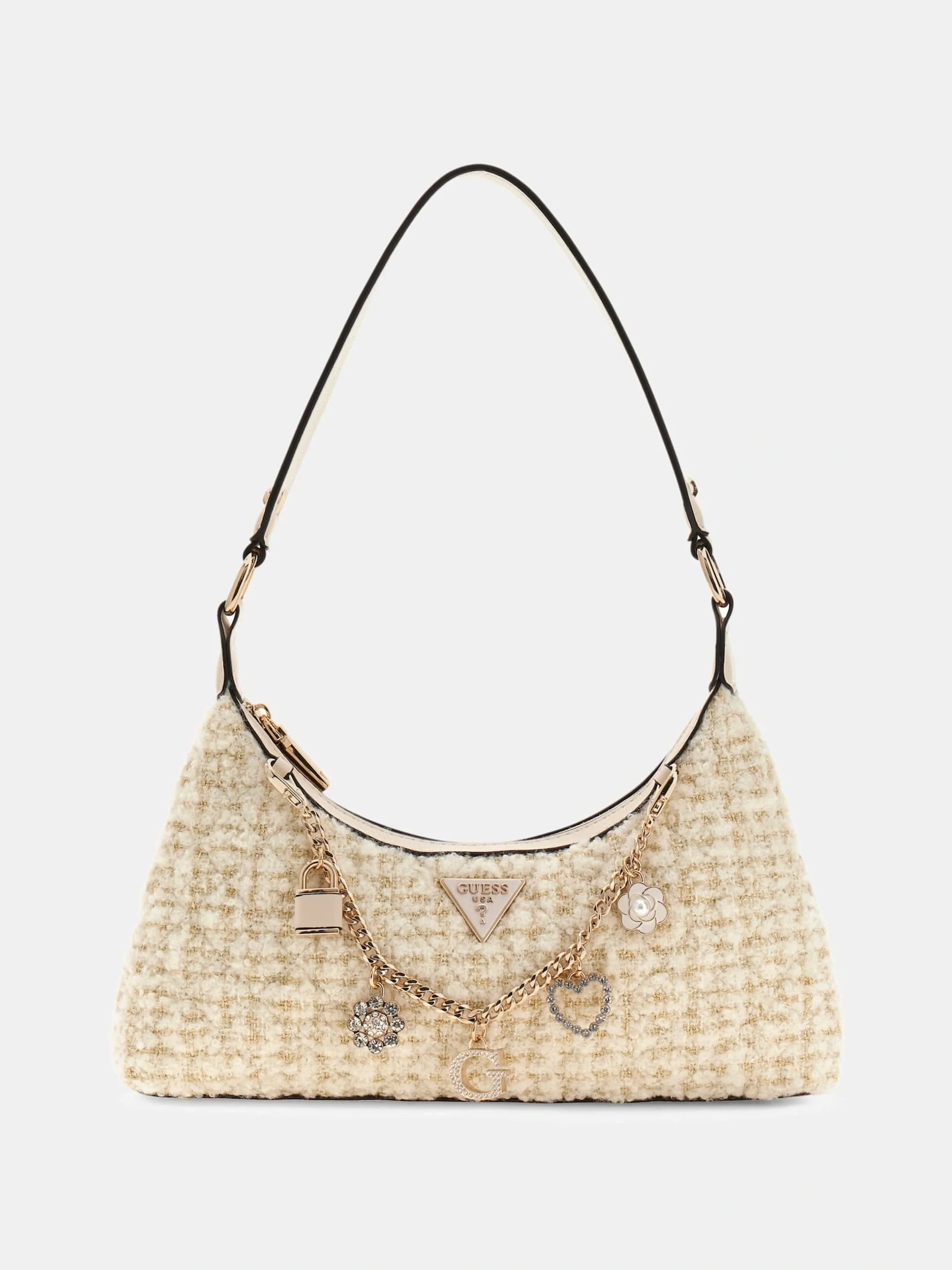Guess Everlee Kadın Krem Yün Karışımlı El Çantası HWAT8679180-IVO