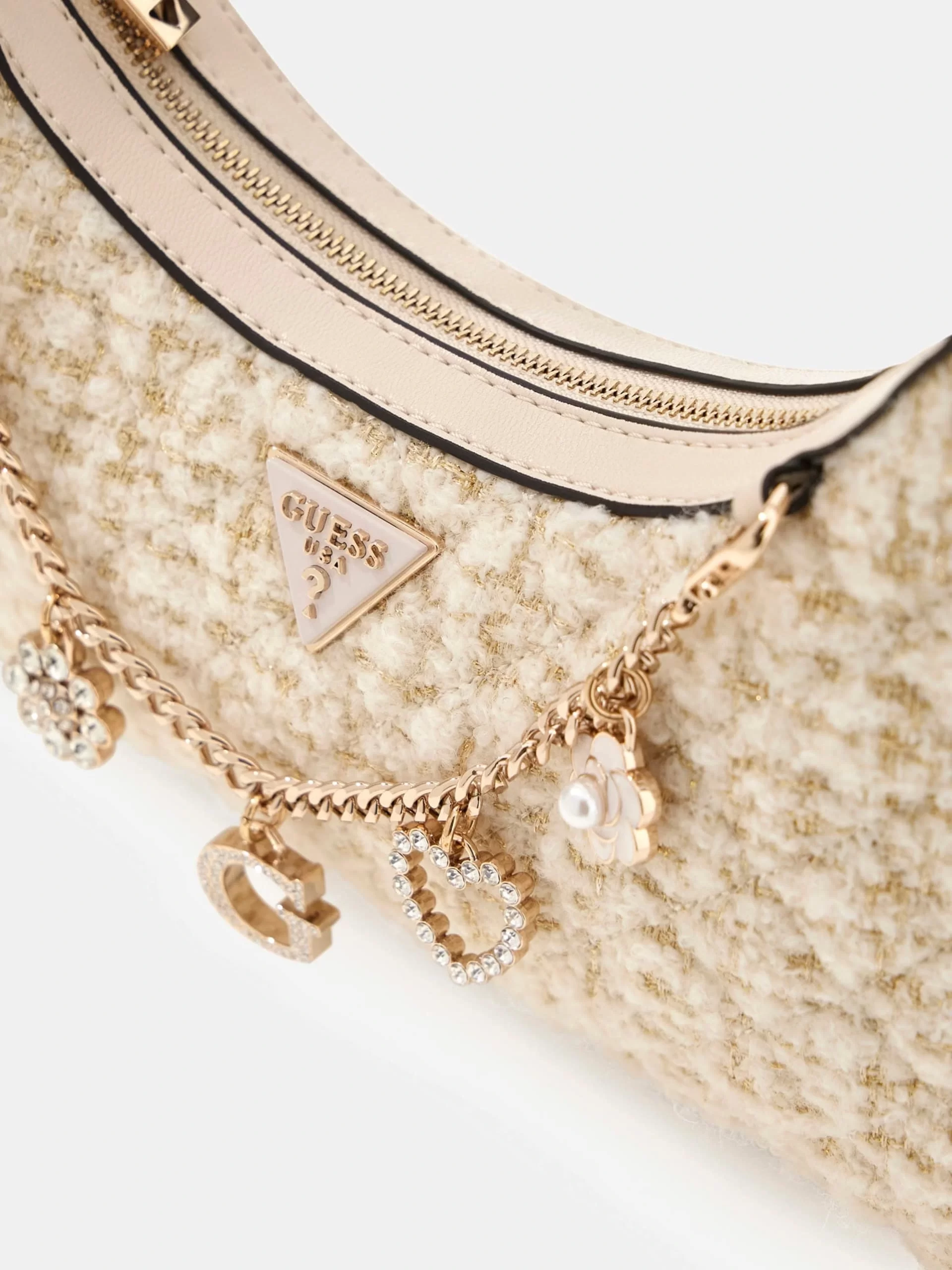 Guess Everlee Kadın Krem Yün Karışımlı El Çantası HWAT8679180-IVO