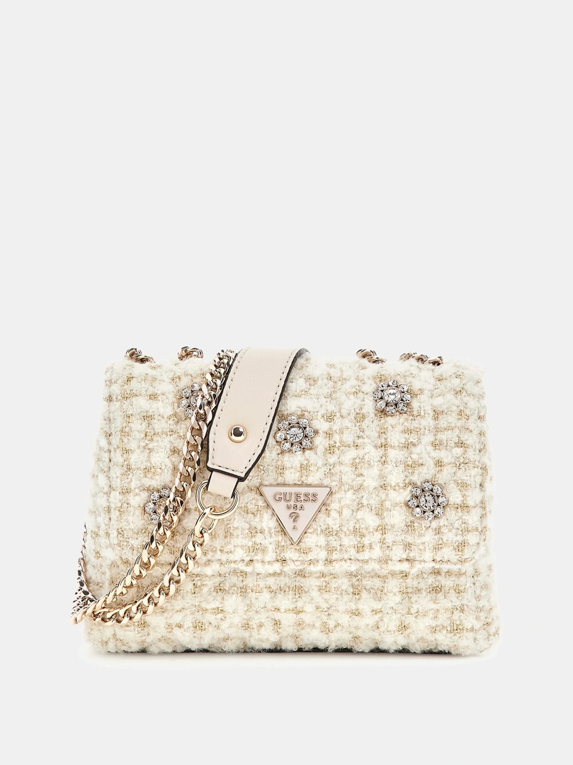 Guess Everlee Kadın Krem Yün Karışımlı Omuz Çantası HWAT8679780-IVO