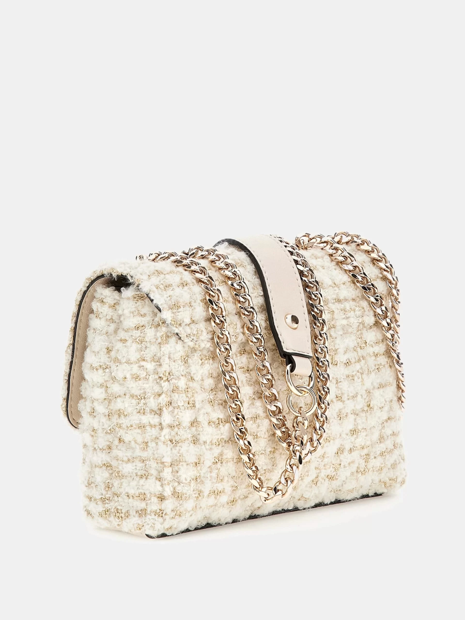 Guess Everlee Kadın Krem Yün Karışımlı Omuz Çantası HWAT8679780-IVO
