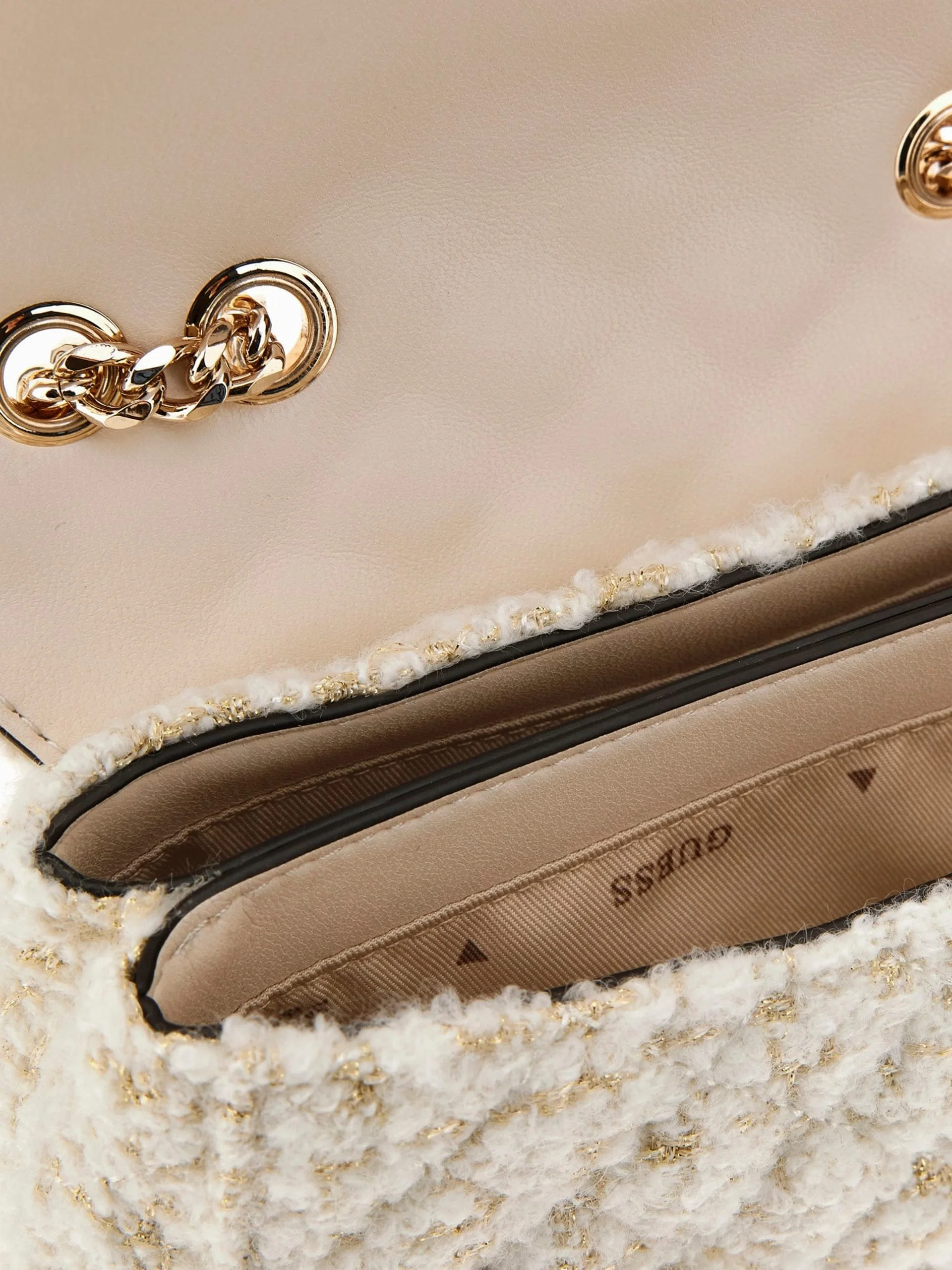 Guess Everlee Kadın Krem Yün Karışımlı Omuz Çantası HWAT8679780-IVO