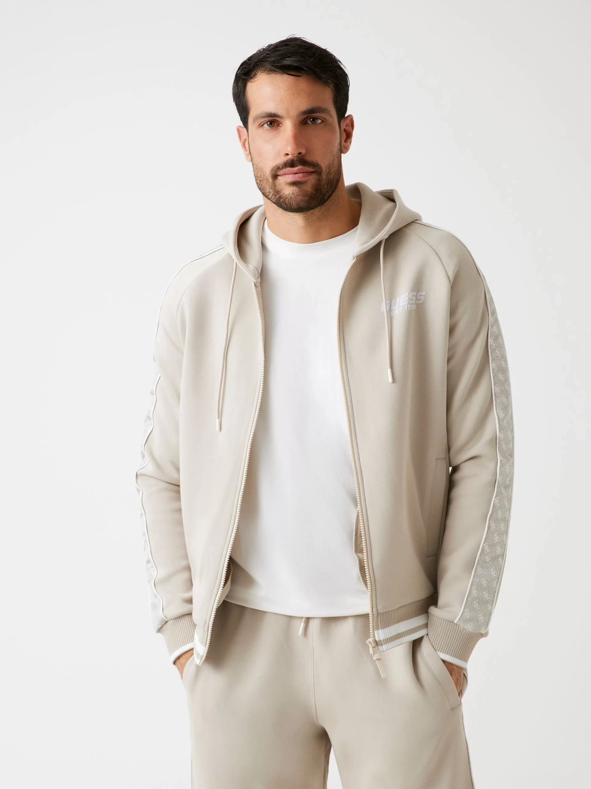 Guess Finlo Erkek Bej Aktif Sweatshirt Z5BQ12KB3P2-G9D0