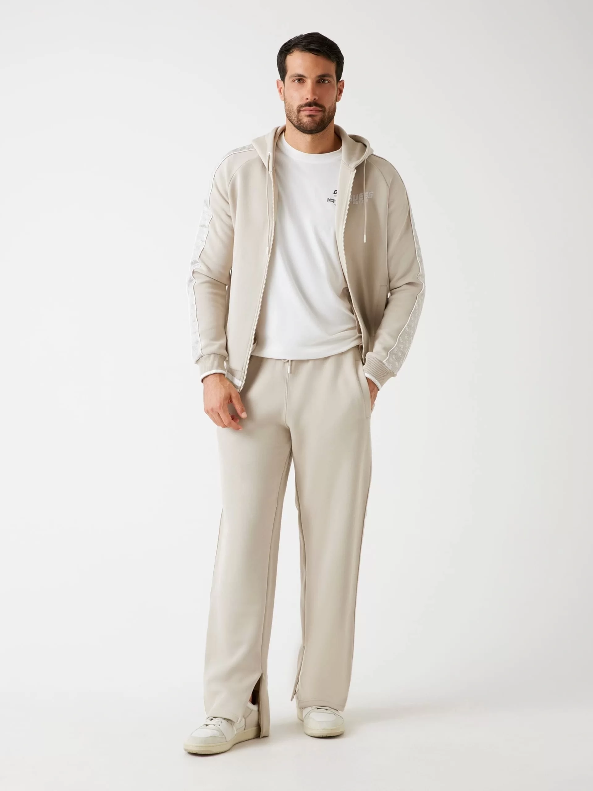 Guess Finlo Erkek Bej Aktif Sweatshirt Z5BQ12KB3P2-G9D0