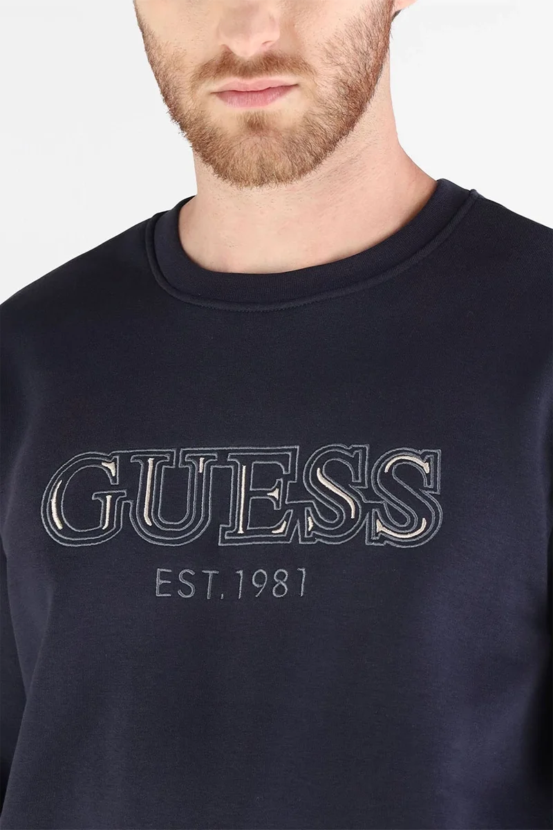 Guess Fleece Erkek Lacivert Sweatshirt M5BQ08K9Z21-G7V2