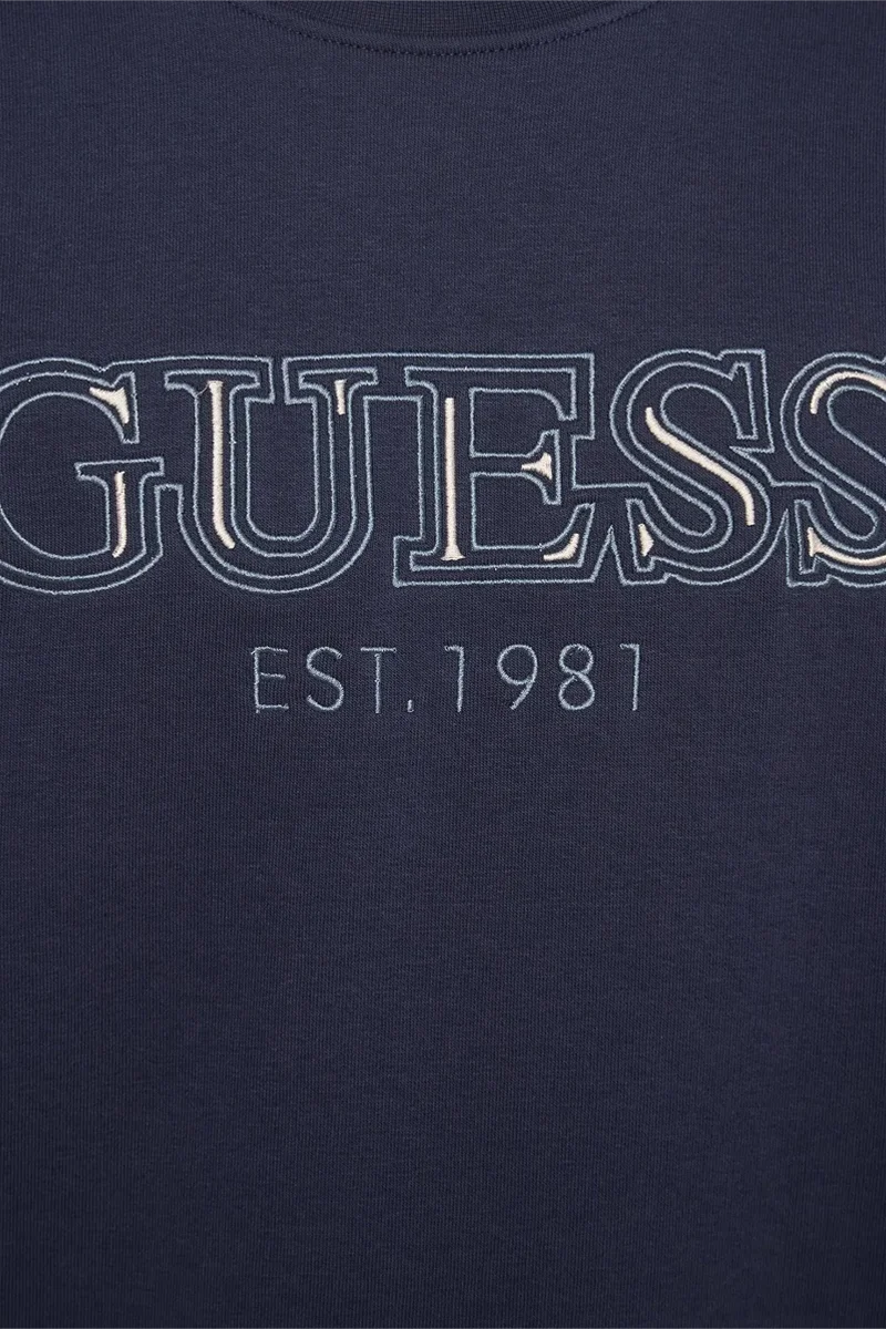 Guess Fleece Erkek Lacivert Sweatshirt M5BQ08K9Z21-G7V2