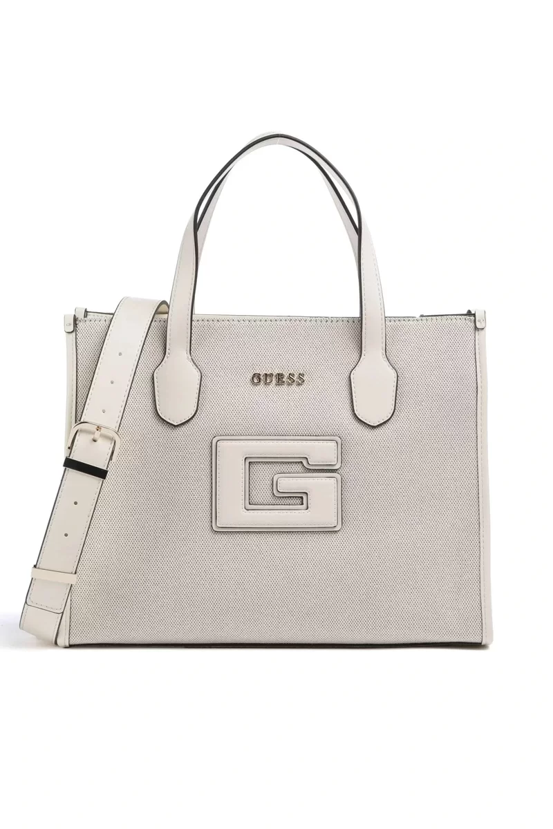 Guess G Status 2 Compartment Tote Kadın Beyaz El Çantası HWWG9198220-NRI