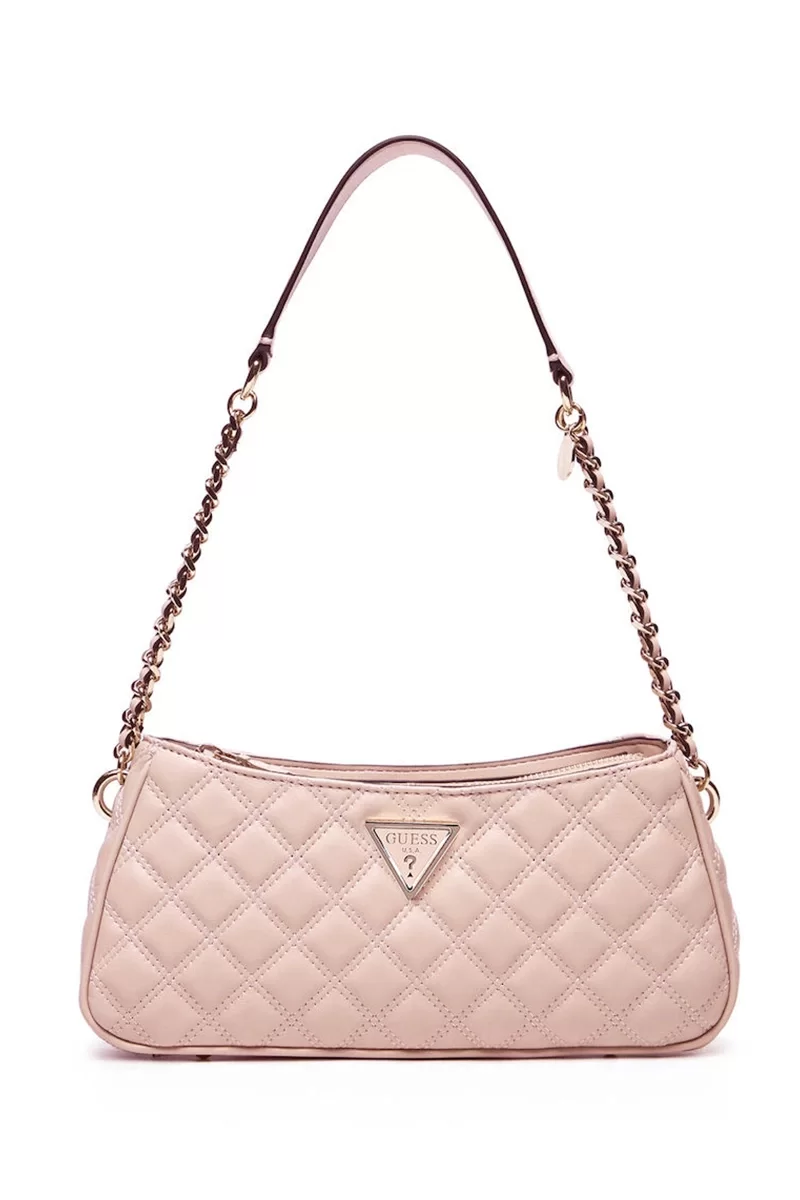 Guess GIULLY TOP ZIP SHOULDER BAG Kadın Pembe Omuz Çantası HWQG8748160-LBG