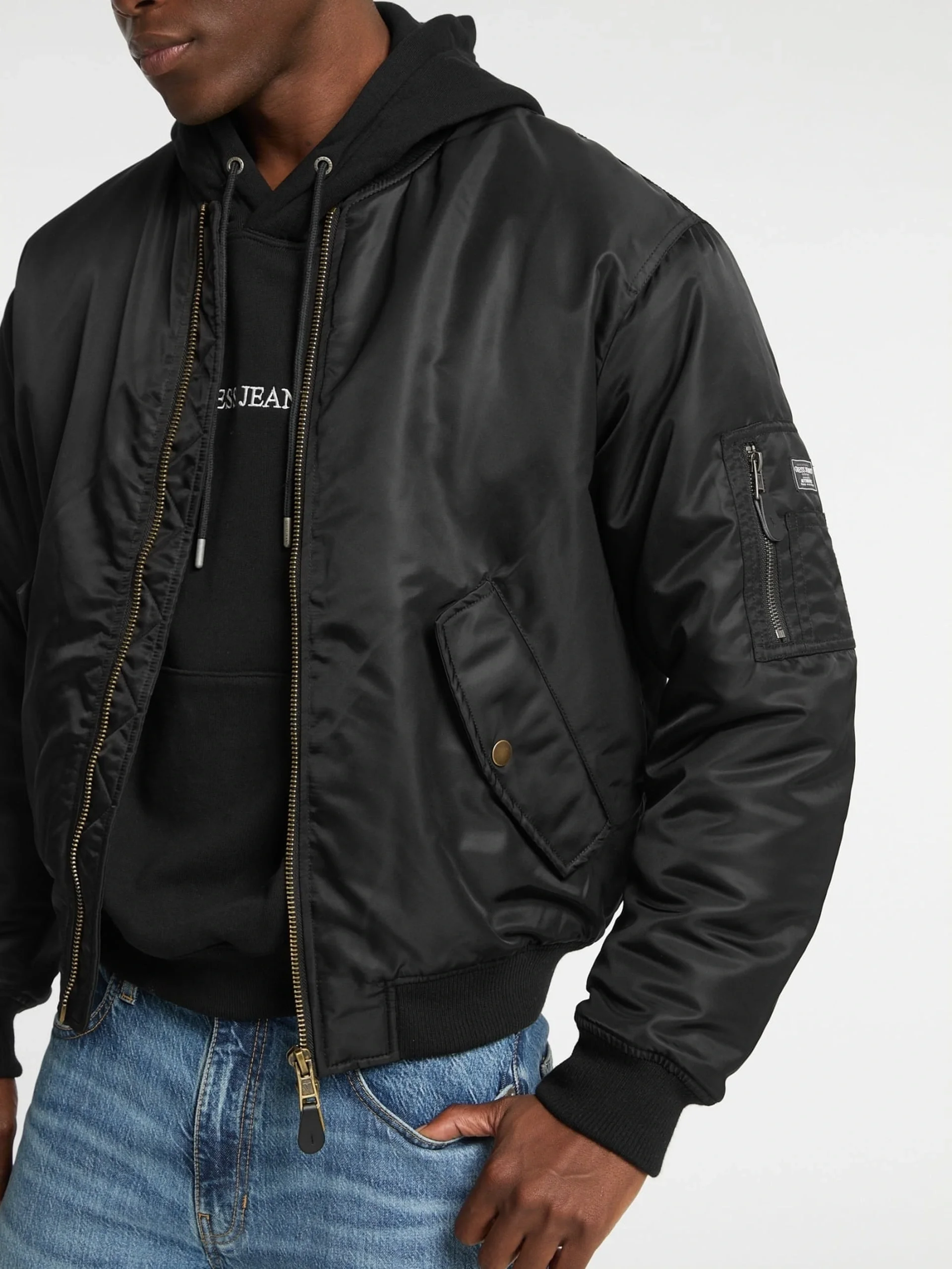 Guess Gj Bomber Erkek Siyah Bomber Ceket M5RL81WHAA2-JBLK