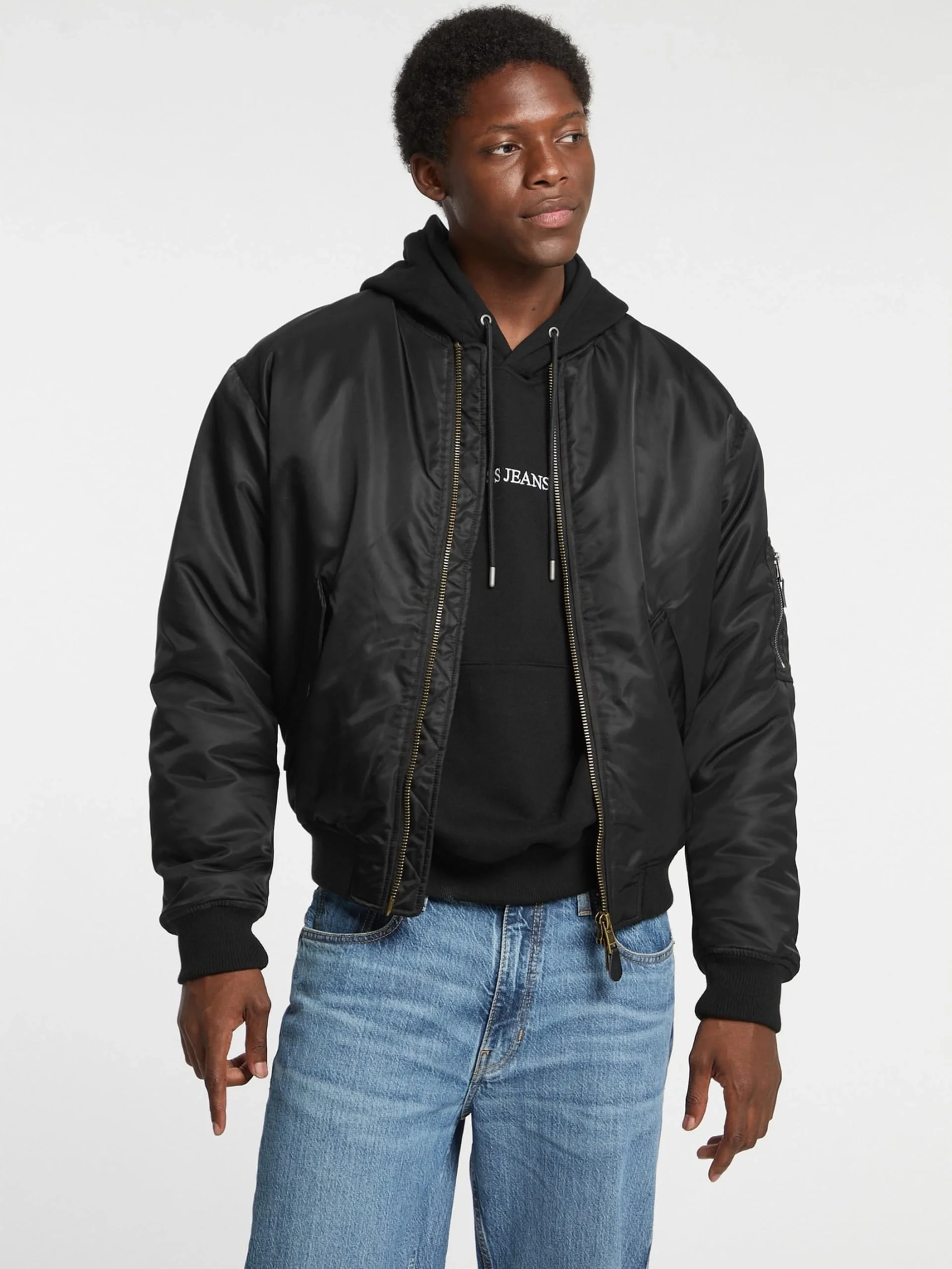 Guess Gj Bomber Erkek Siyah Bomber Ceket M5RL81WHAA2-JBLK