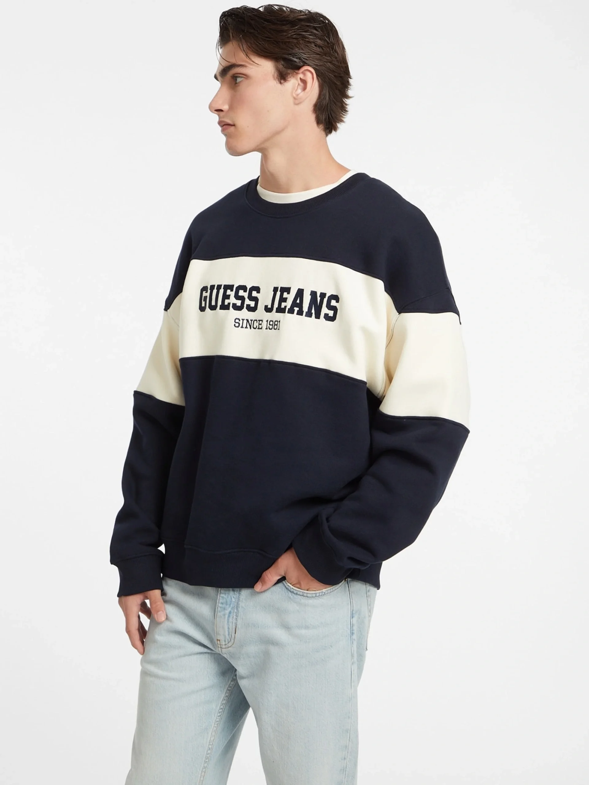 Guess Gj Cn Os Erkek Lacivert Sweatshirt M4BQ39K9V31-A71W