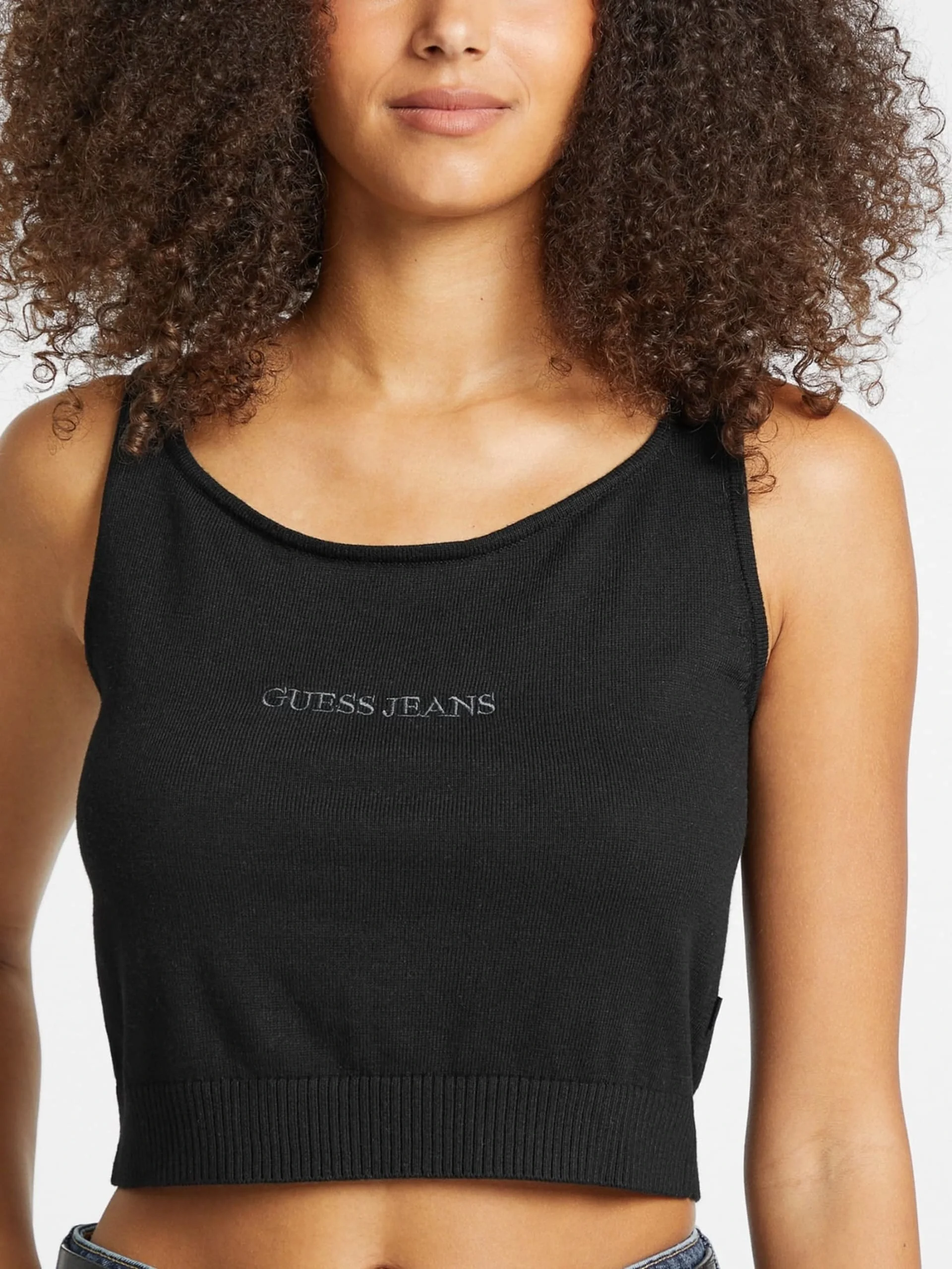 Guess Gj Scoop Kadın Siyah Ipek Karışımlı Triko Top W4BR17Z3HO2-JBLK