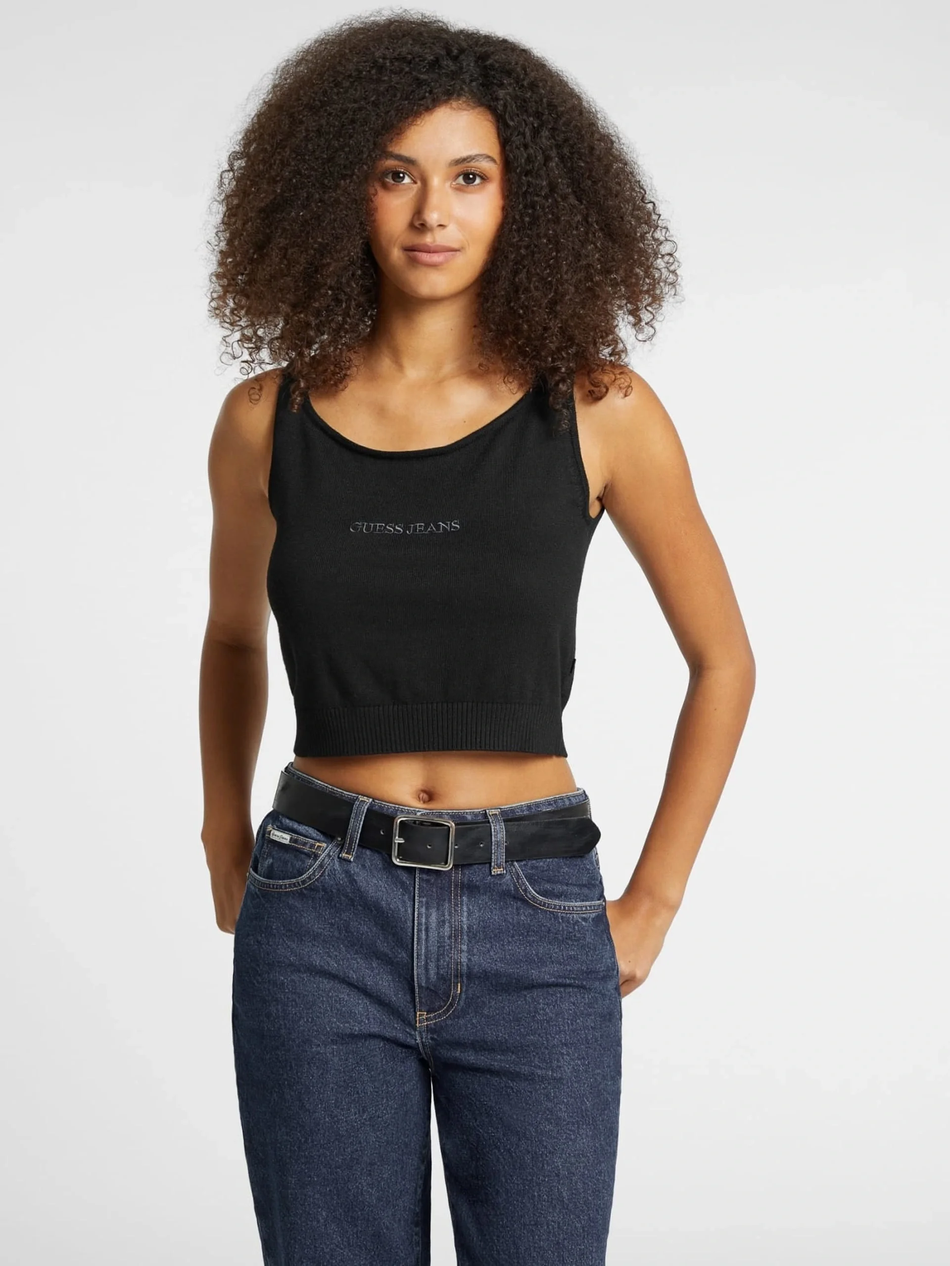 Guess Gj Scoop Kadın Siyah Ipek Karışımlı Triko Top W4BR17Z3HO2-JBLK
