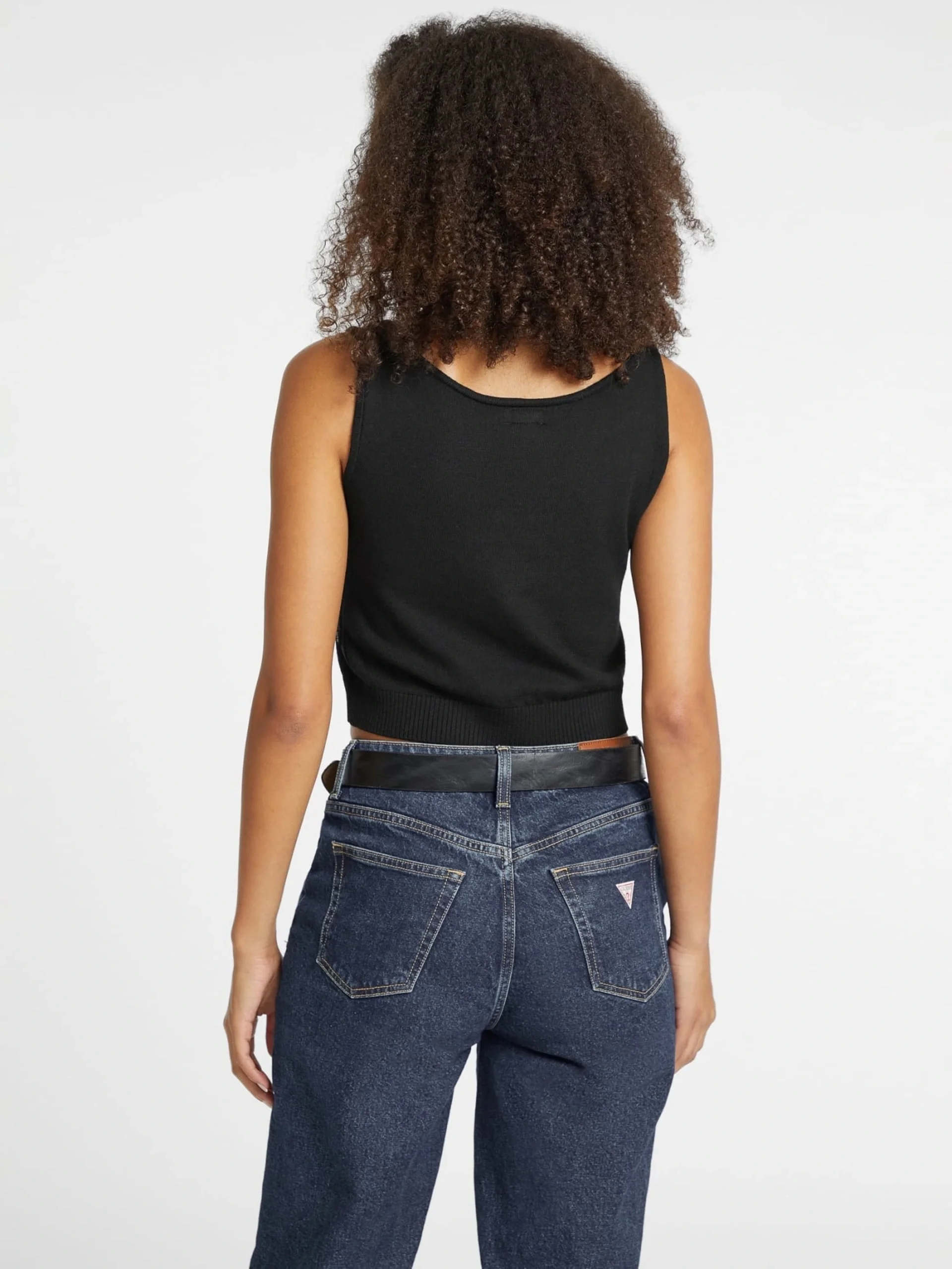 Guess Gj Scoop Kadın Siyah Ipek Karışımlı Triko Top W4BR17Z3HO2-JBLK