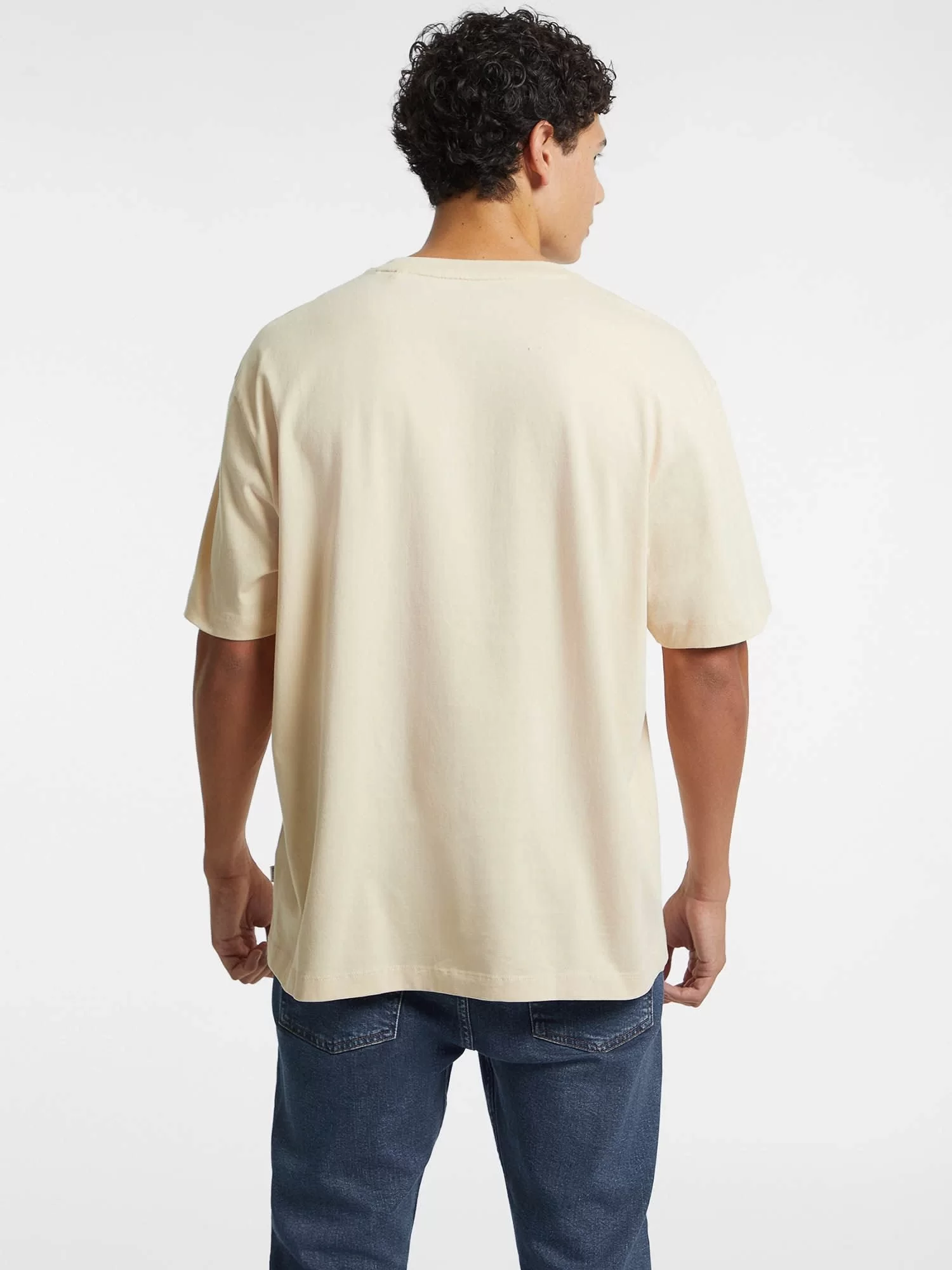 Guess Gj Ss Cn Os Erkek Bej Oversize Fit T-Shirt M4YI46K8FQ4-G1W7