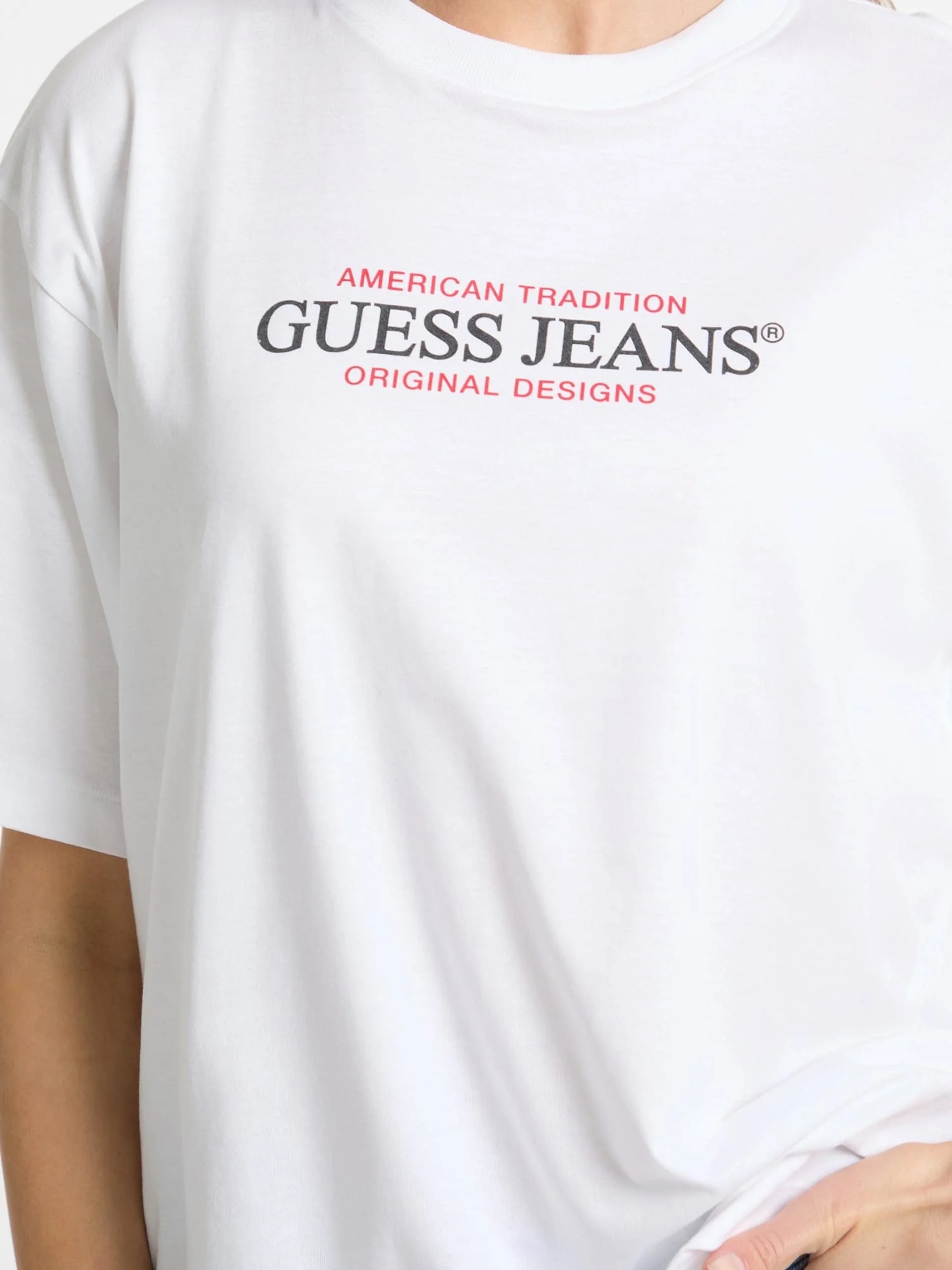 Guess Gj Ss Cn Os Kadın Beyaz Oversize Fit T-Shirt W4YI08K8HM0-G011