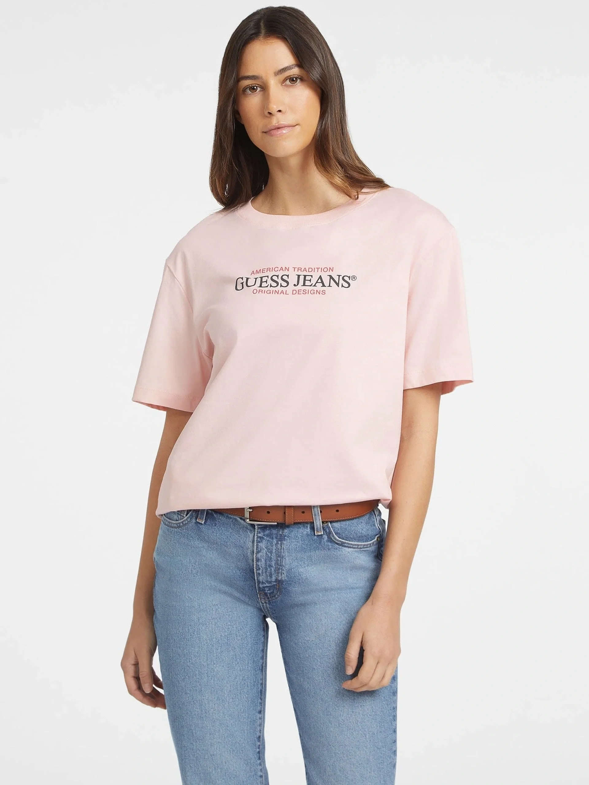 Guess Gj Ss Cn Os Kadın Pembe Oversize Fit T-Shirt W4YI08K8HM0-G6R4