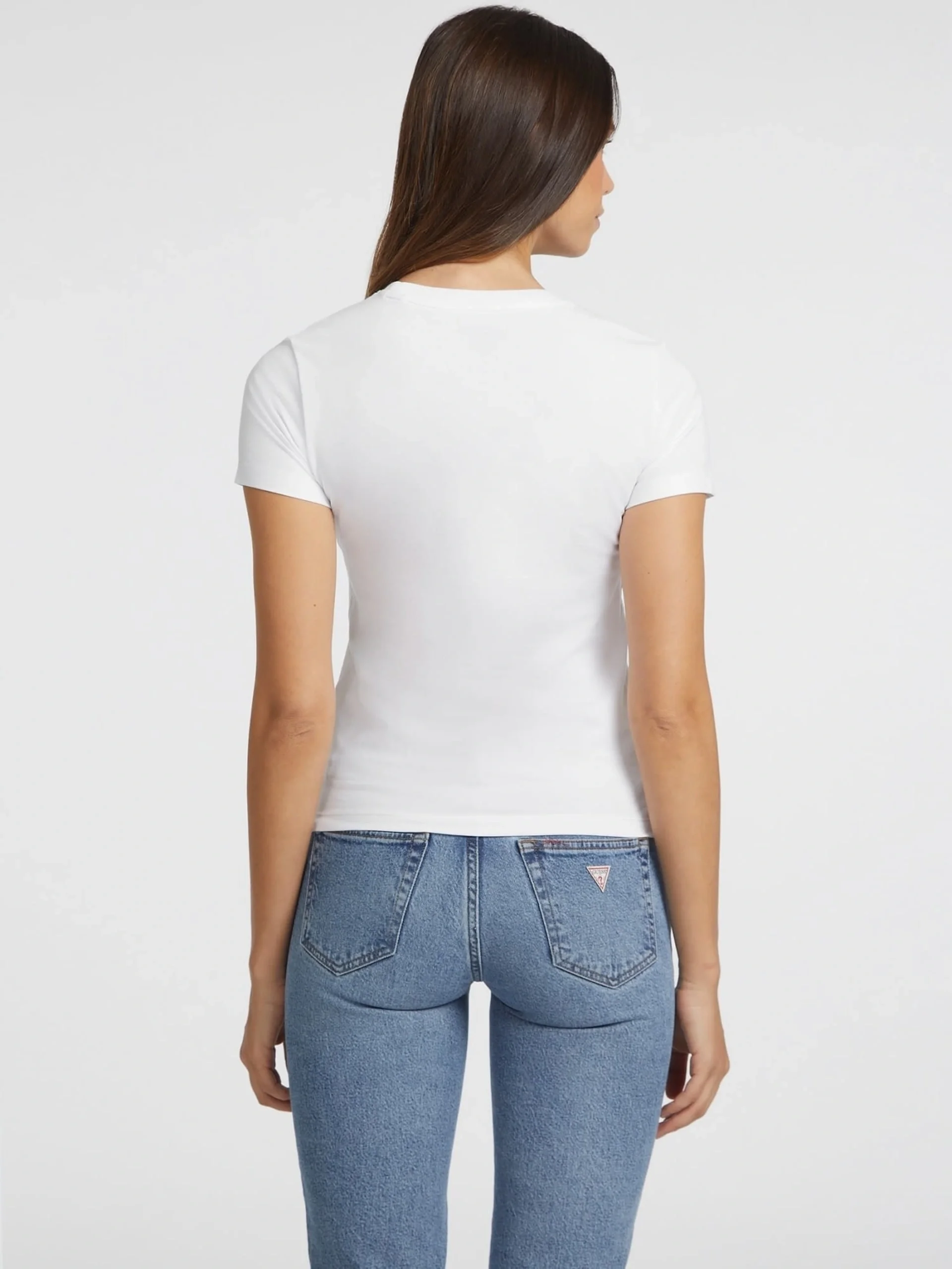 Guess Gj Ss Cn Slim Kadın Beyaz Slim Fit T-Shirt W4YI01J1314-G011